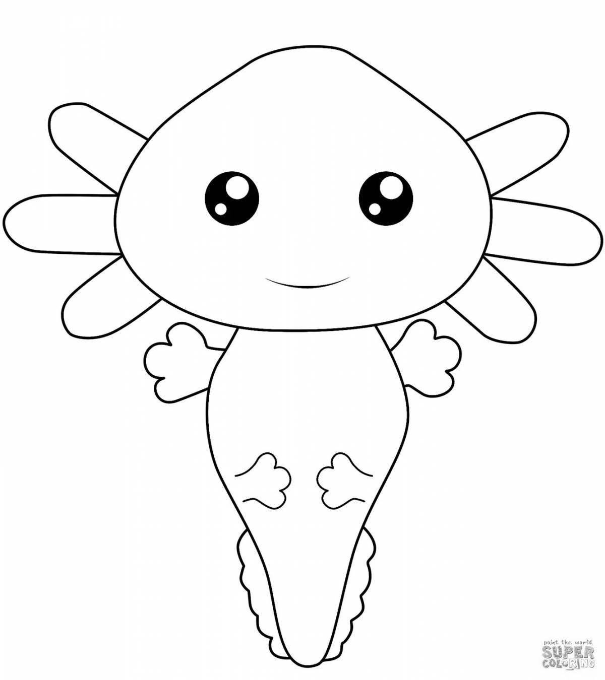 Adorable minecraft axolotl coloring book