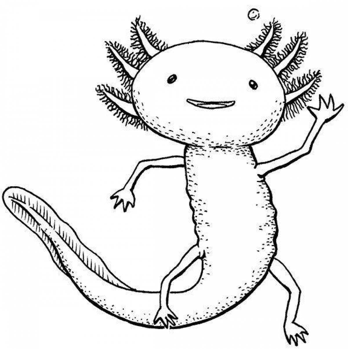 Humorous axolotl minecraft coloring book