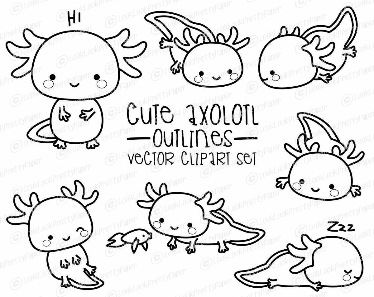 Amusing coloring axolotl minecraft