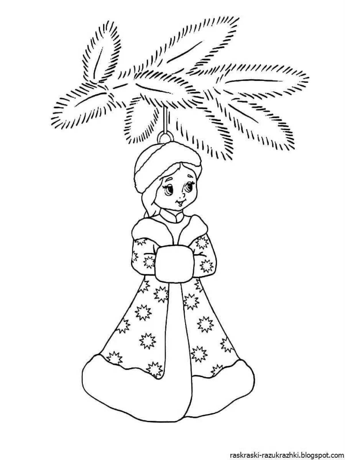 Cheerful coloring Snow Maiden picture