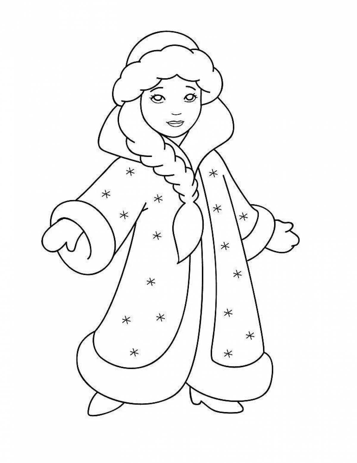 Cheerful coloring Snow Maiden