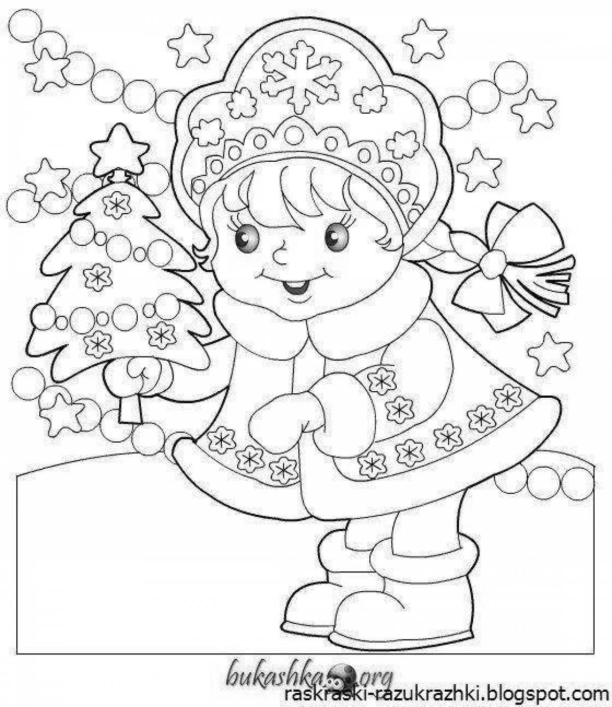 Large coloring Snow Maiden