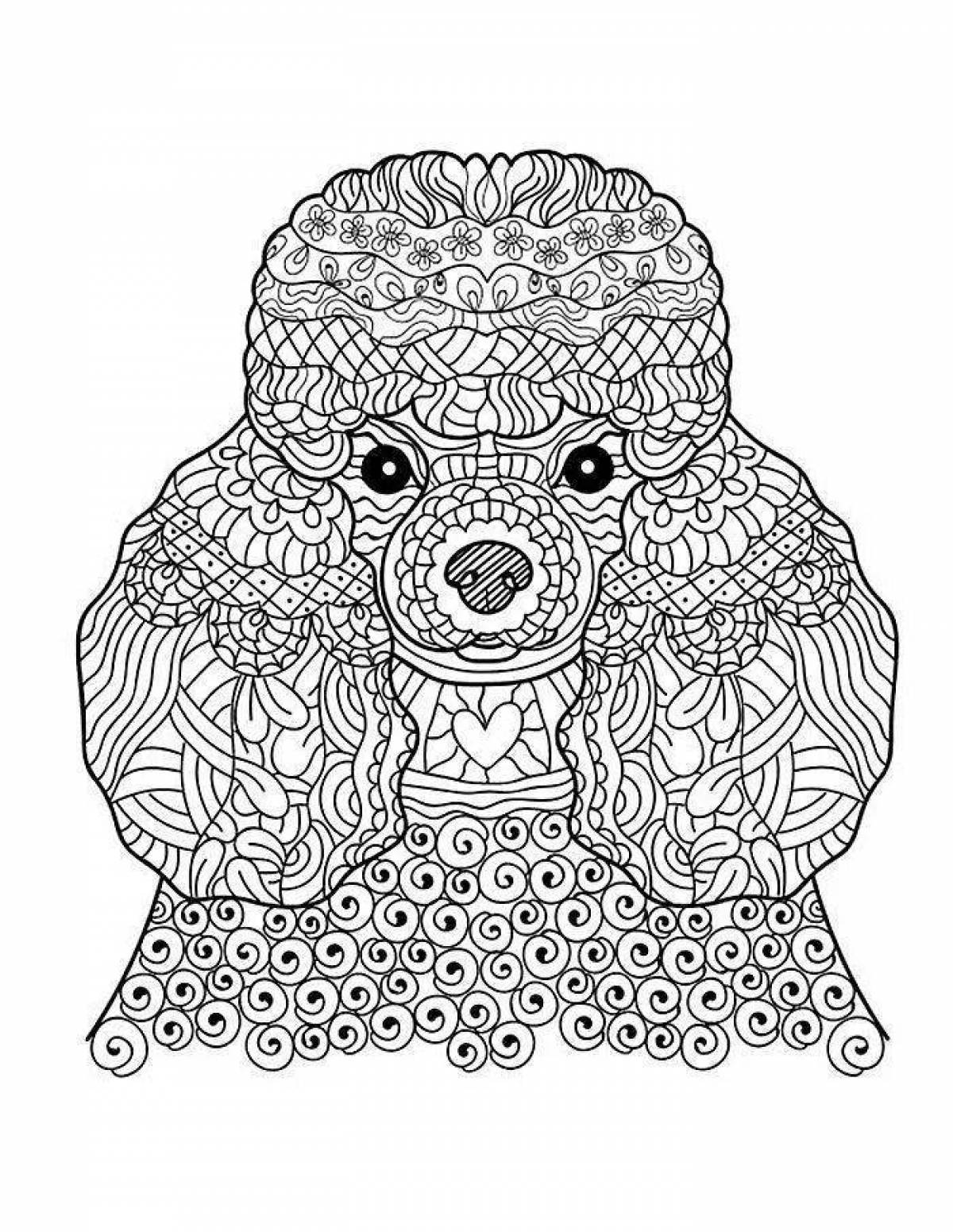 Attractive anti-stress coloring book for dogs