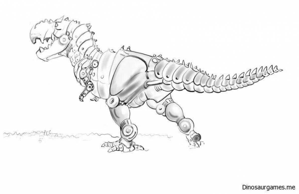 Colorful robot dinosaur coloring page