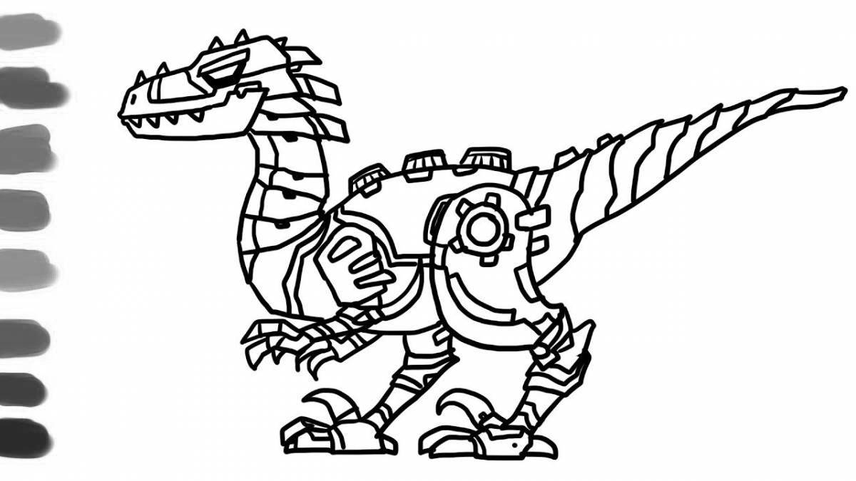Fun coloring robot dinosaur