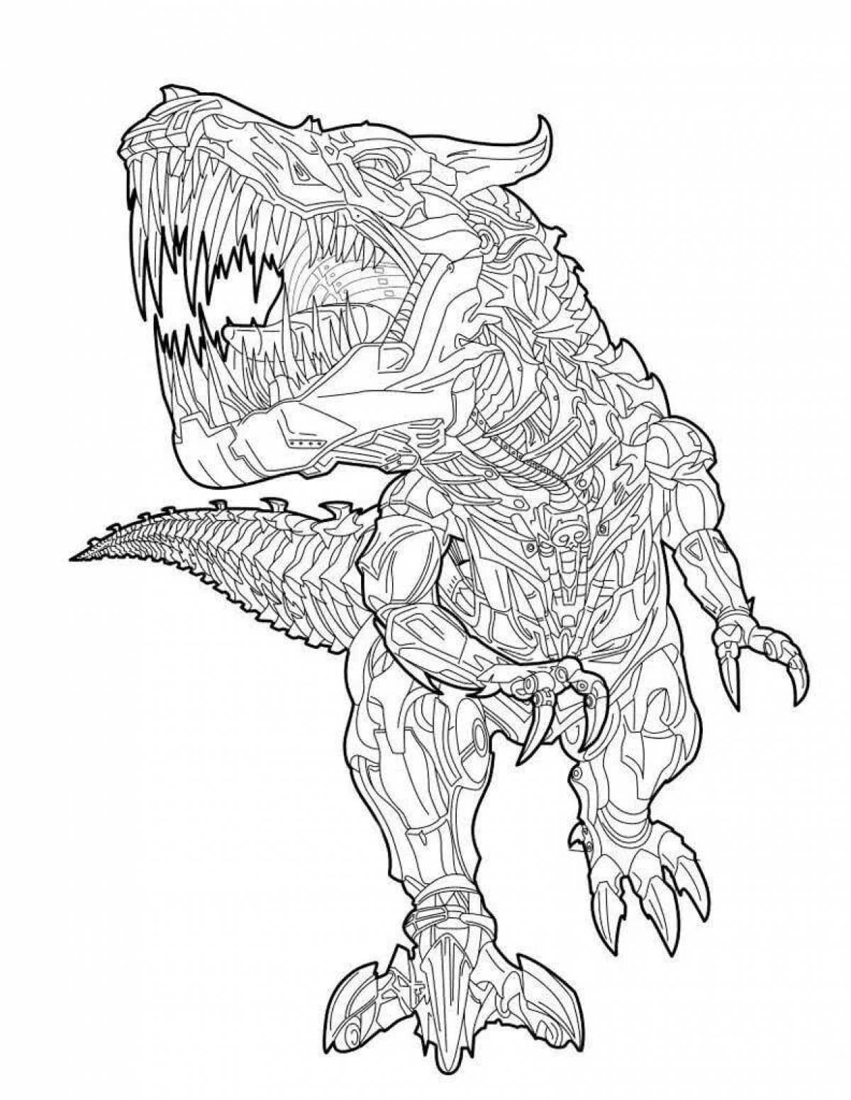 Amazing robot dinosaur coloring page