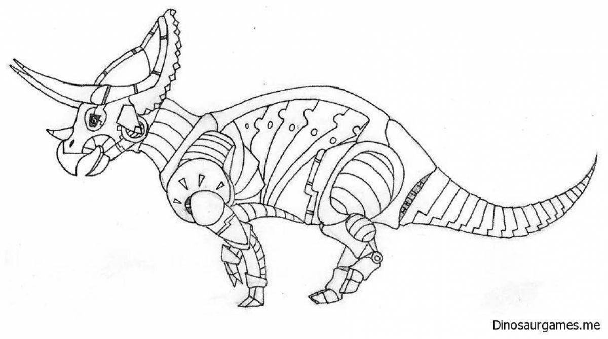 Coloring page living robot dinosaur