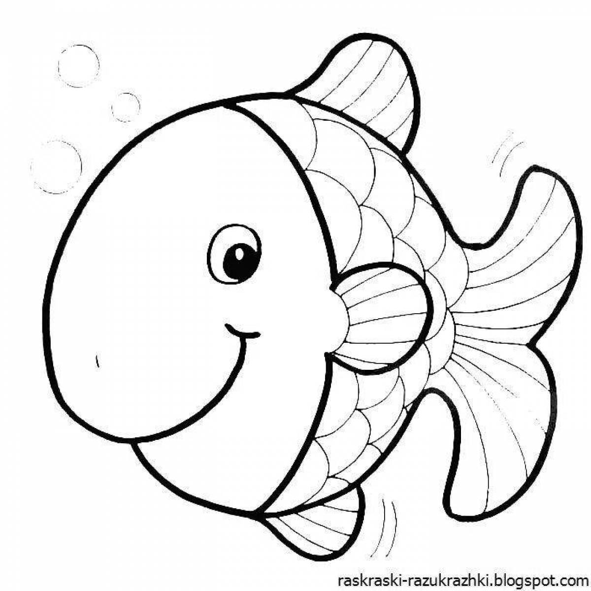Amazing fish coloring book for kids