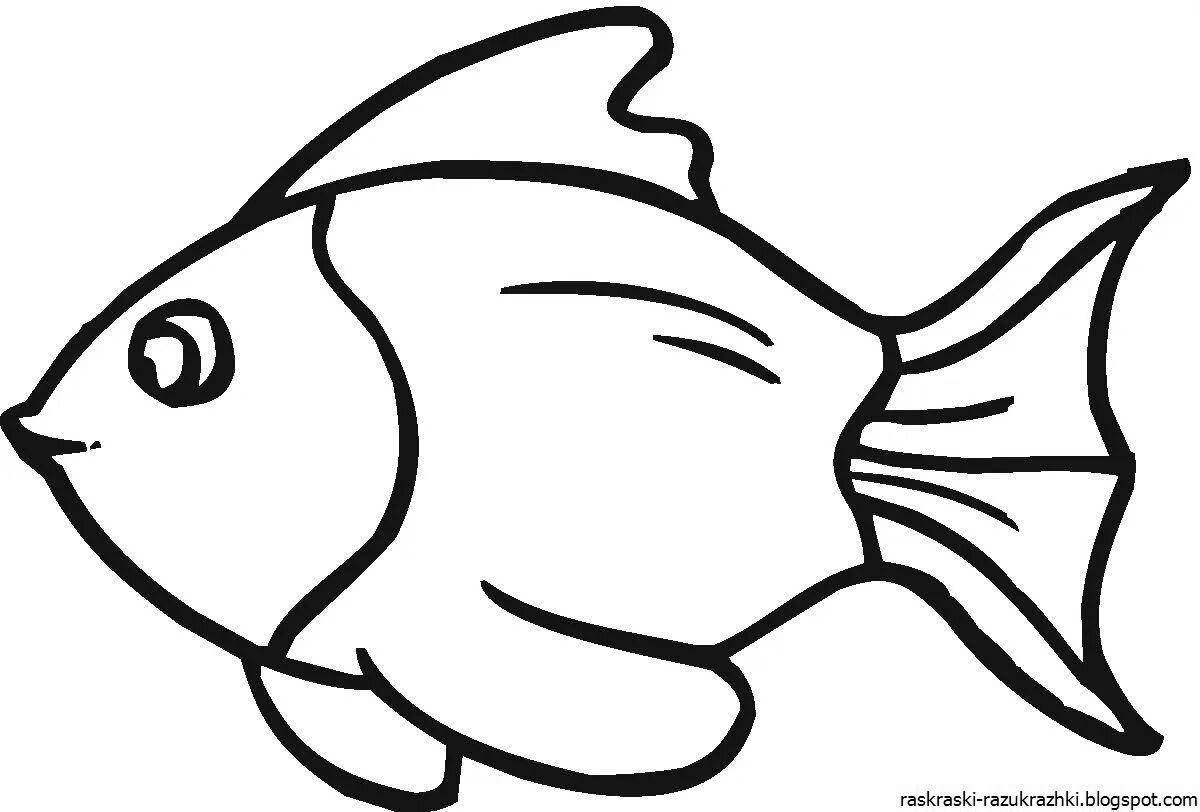 Cute fish coloring book for kids