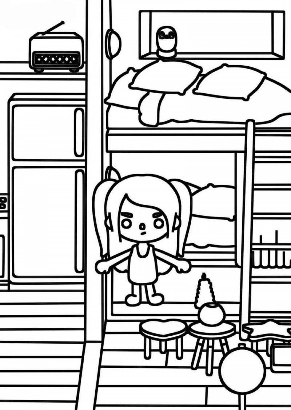 Animated boca school coloring page