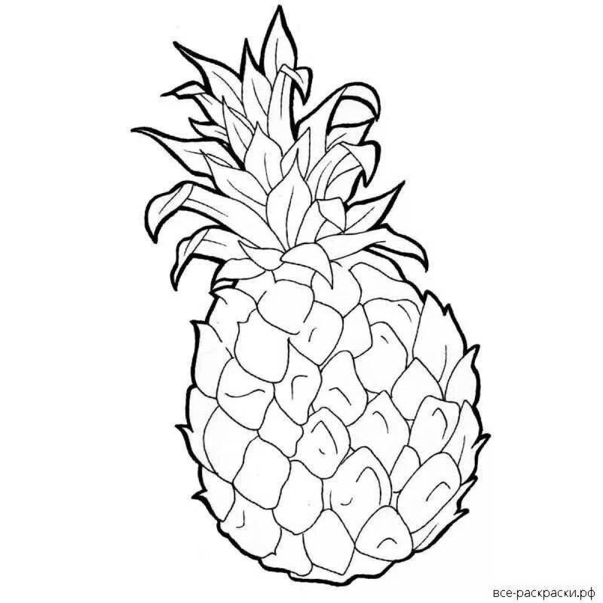 Fun coloring pineapple for kids