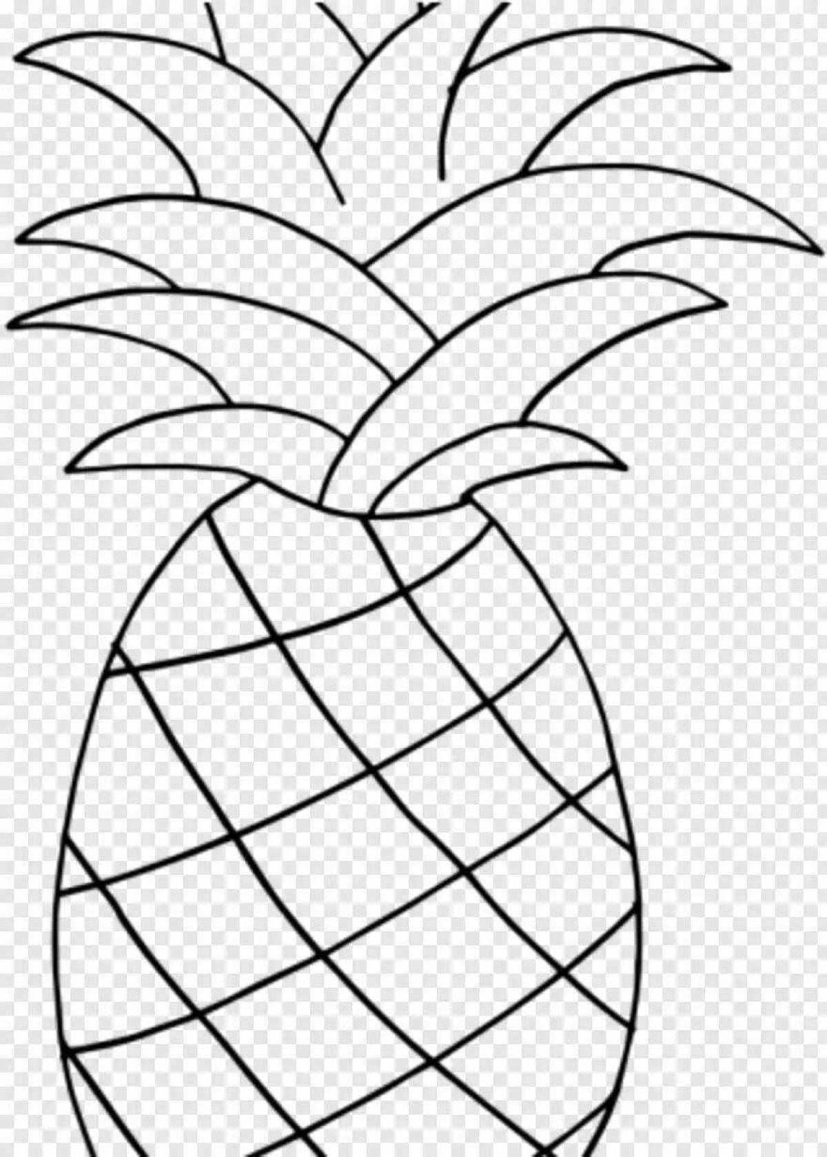 Coloring pineapple for kids