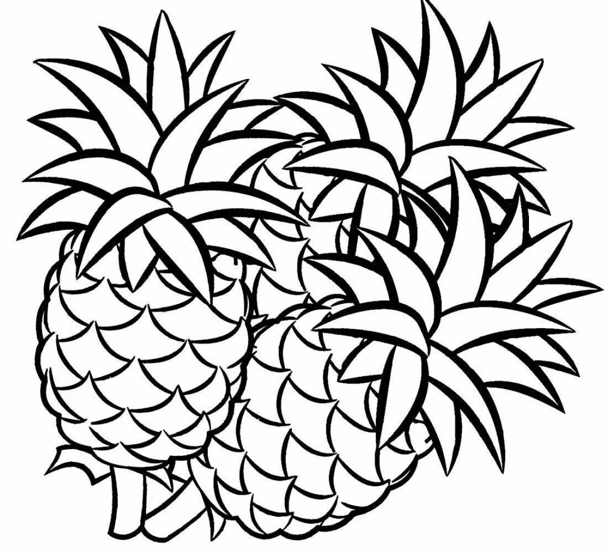 Joyful pineapple coloring book for kids