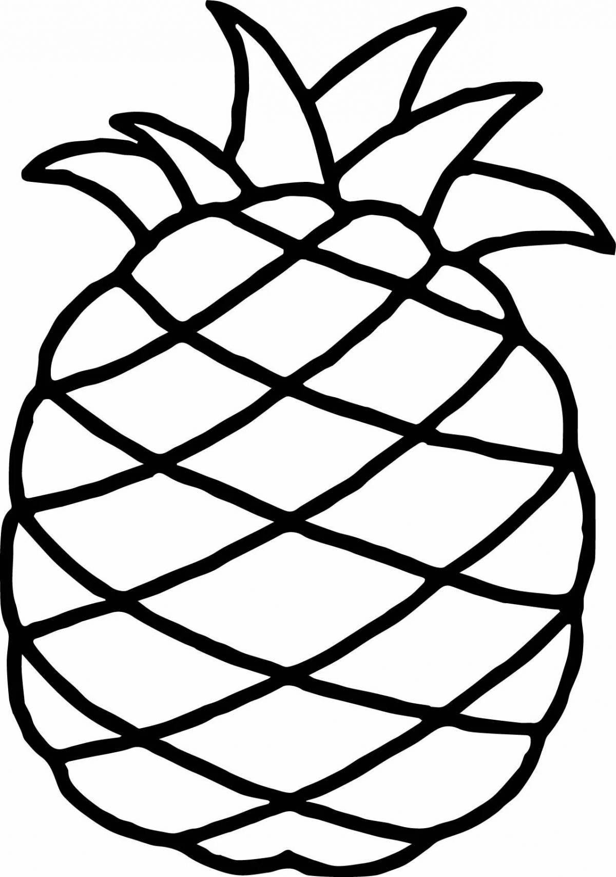 Playful pineapple coloring page for kids