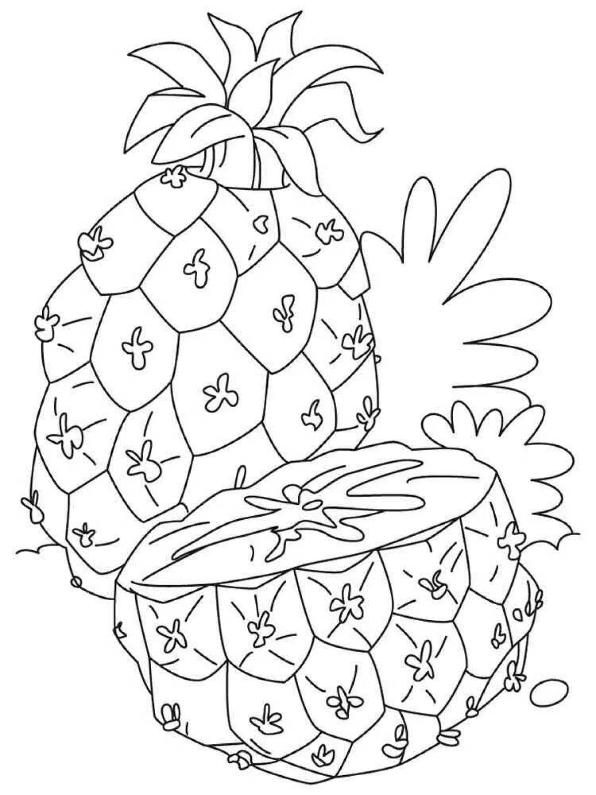 A fun pineapple coloring book for kids