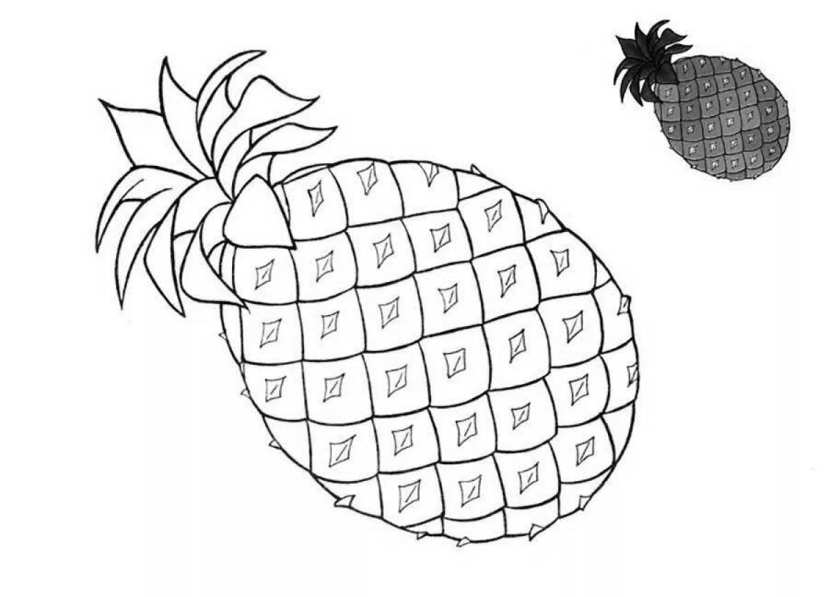 Креативная раскраска ананас для детей