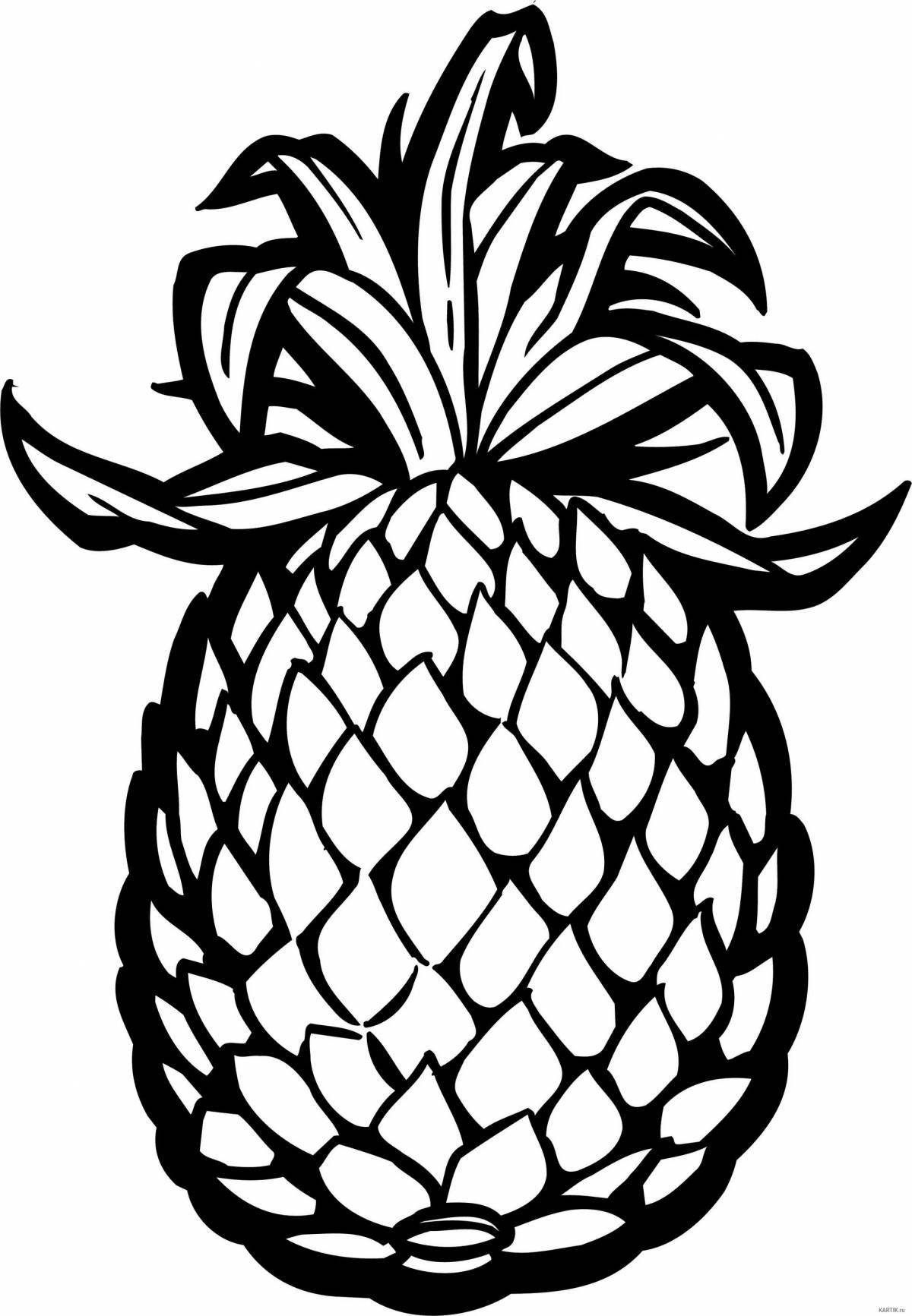 Fabulous pineapple coloring pages for kids