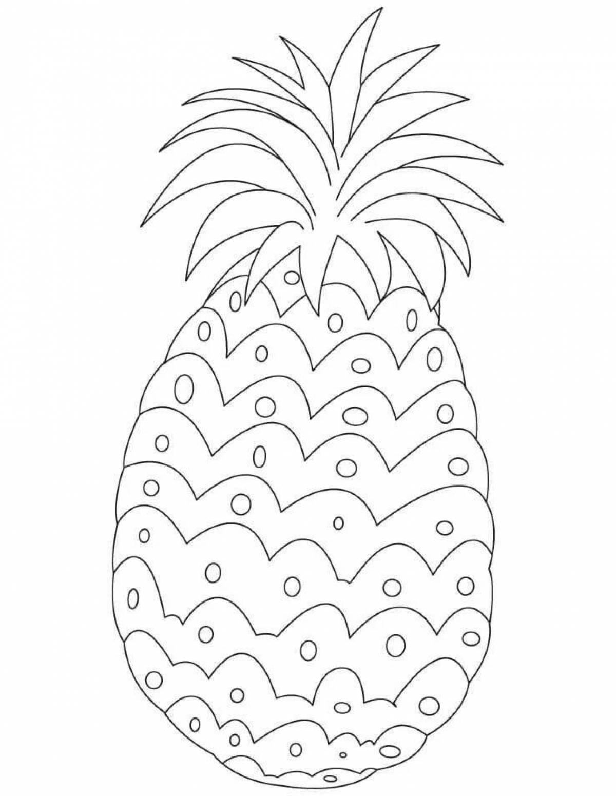 Аккуратный ананас — раскраска