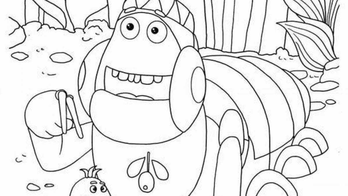 Coloring page sparkling pouf and pouf