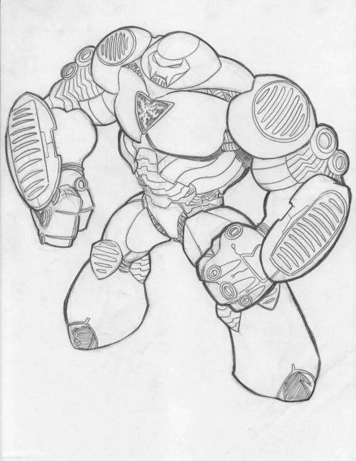 Playful lego hulk buster coloring page