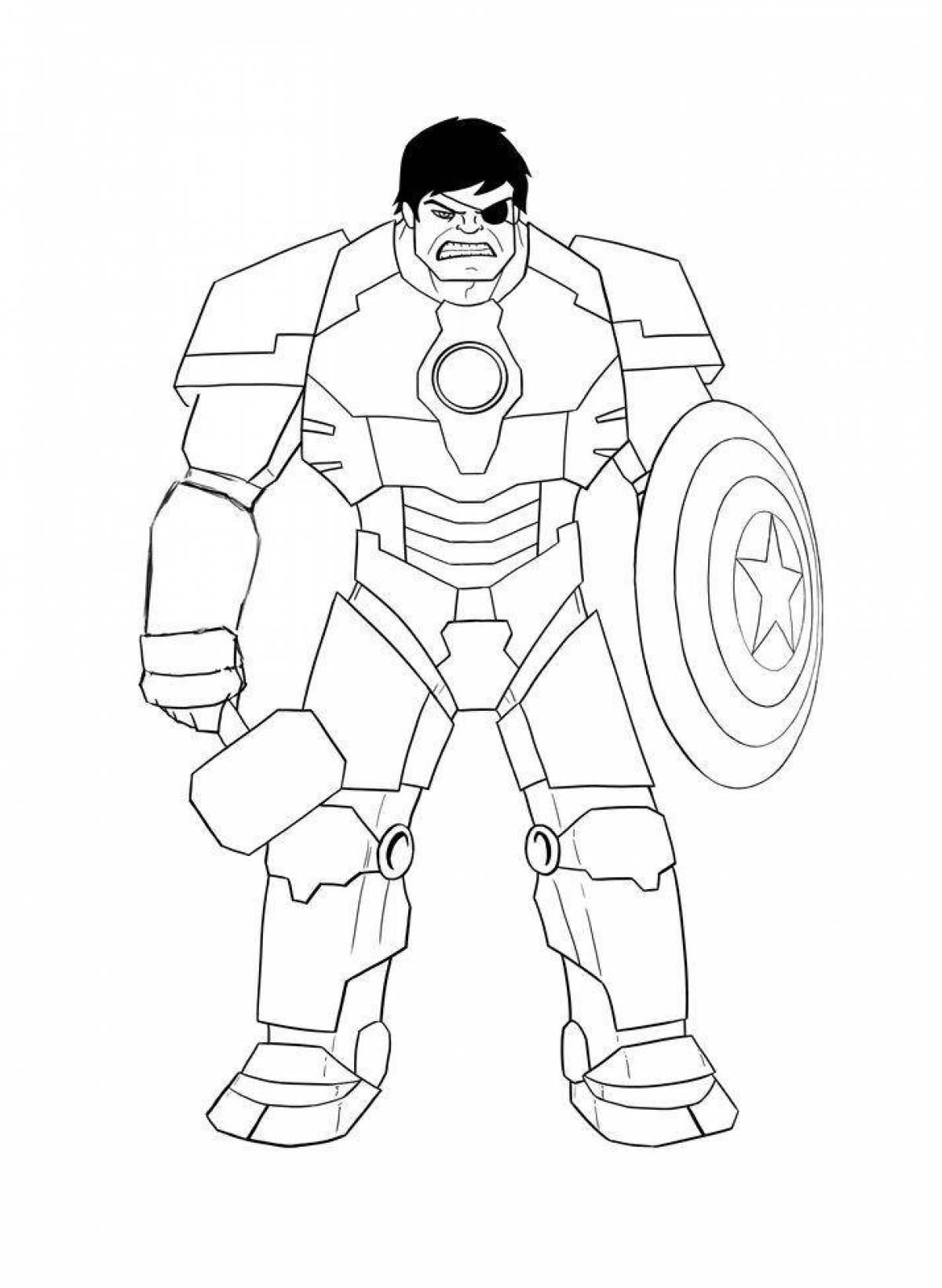 Amazing lego hulk buster coloring page