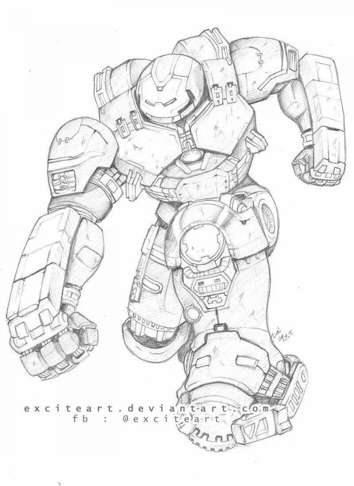 Amazing lego hulk buster coloring page