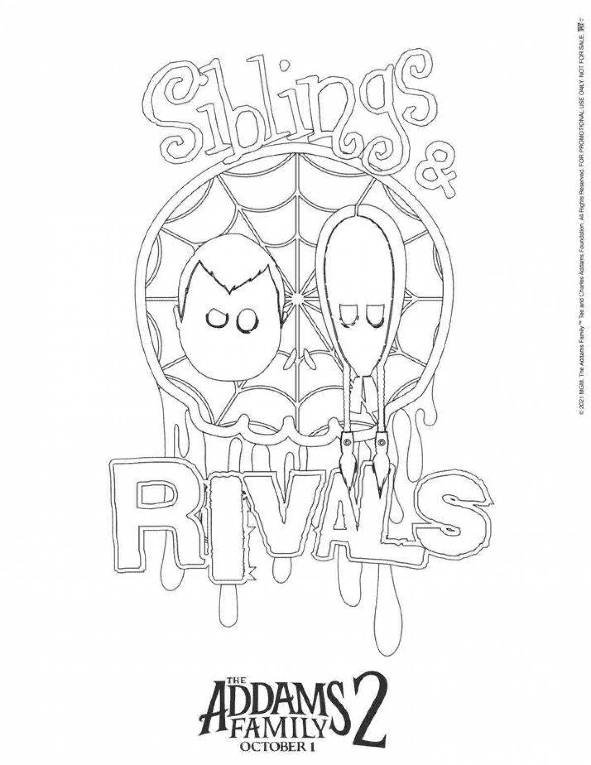 Enit wednesday cute coloring page