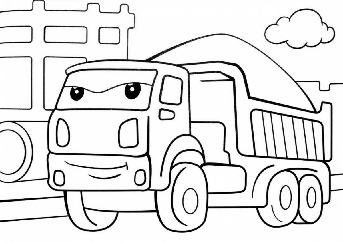 Playful car coloring for kids