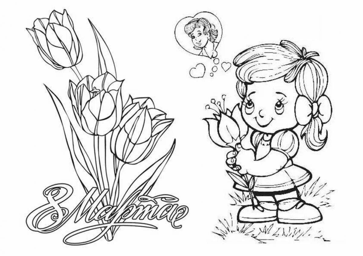 March 8 holiday coloring page