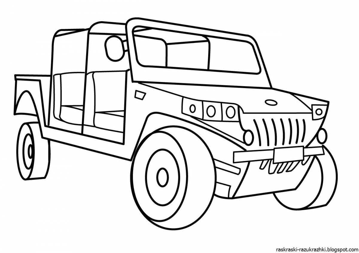 Playful coloring car for boys