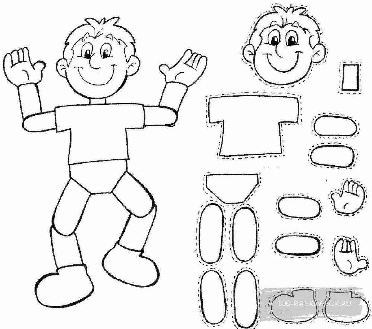 Fun coloring of human body part for kids