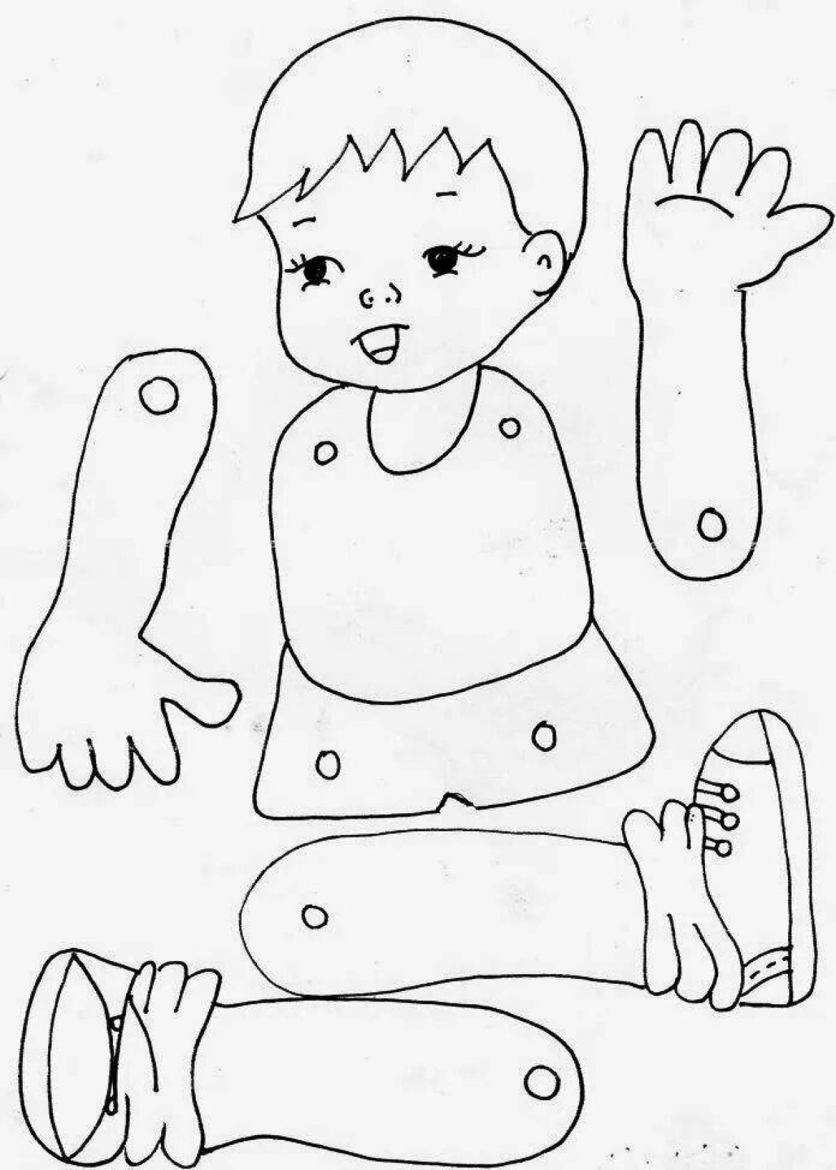 Fun coloring of human body parts for toddlers