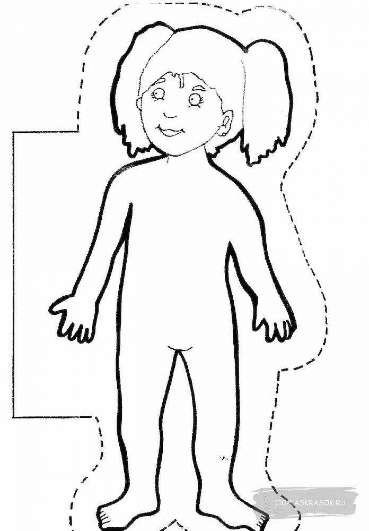 Fun coloring of human body part for preschoolers