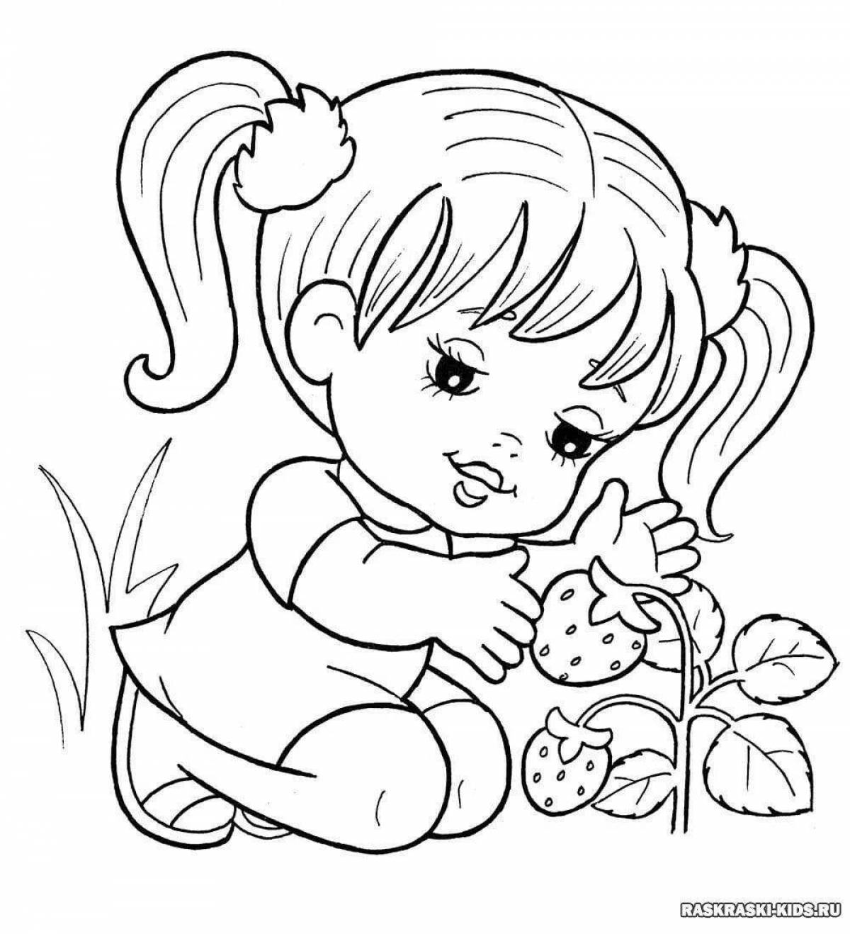 Fairytale coloring book for girls 3-5 years old