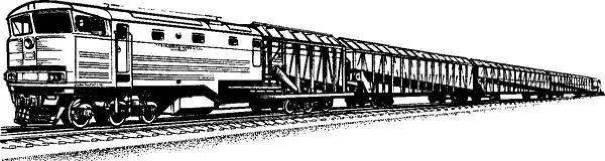 Как нарисовать грузовой поезд