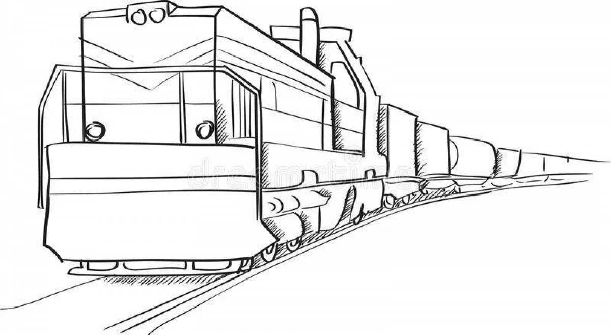 Нарисовать грузовой поезд