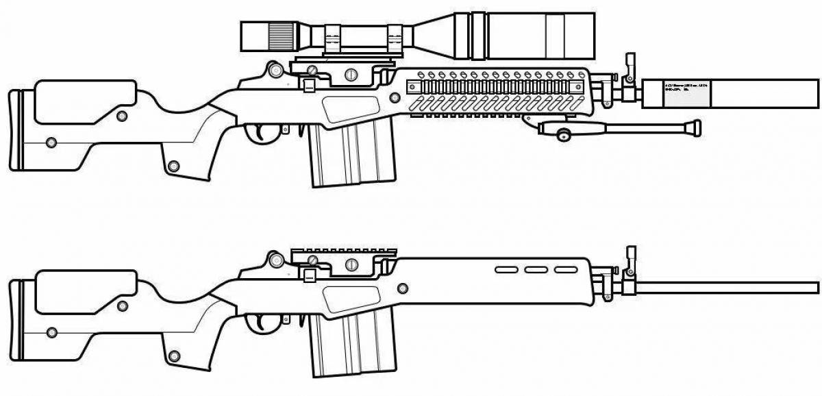 Рисунок снайперской винтовки