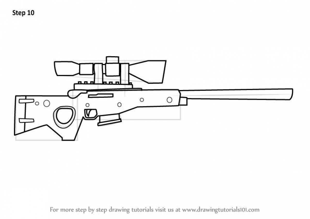 Снайперская винтовка нарисовать