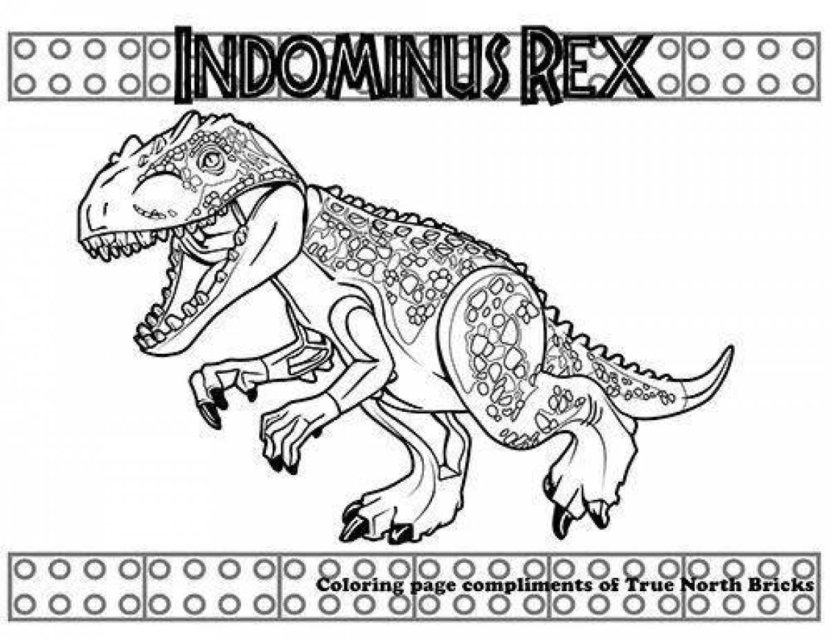 Раскраски про динозавров Индоминус лего