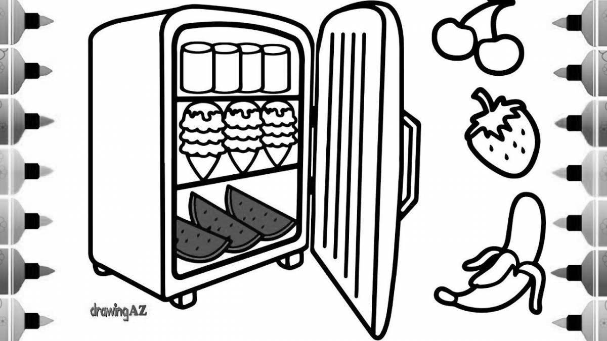 Открытый холодильник картинка для детей