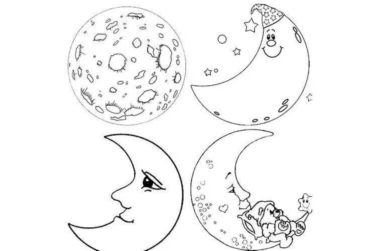 Луна 1 для детей. Луна раскраска. Луна раскраска для детей. Рисунок Луна для раскрашивания. Луна картинка для детей раскраска.