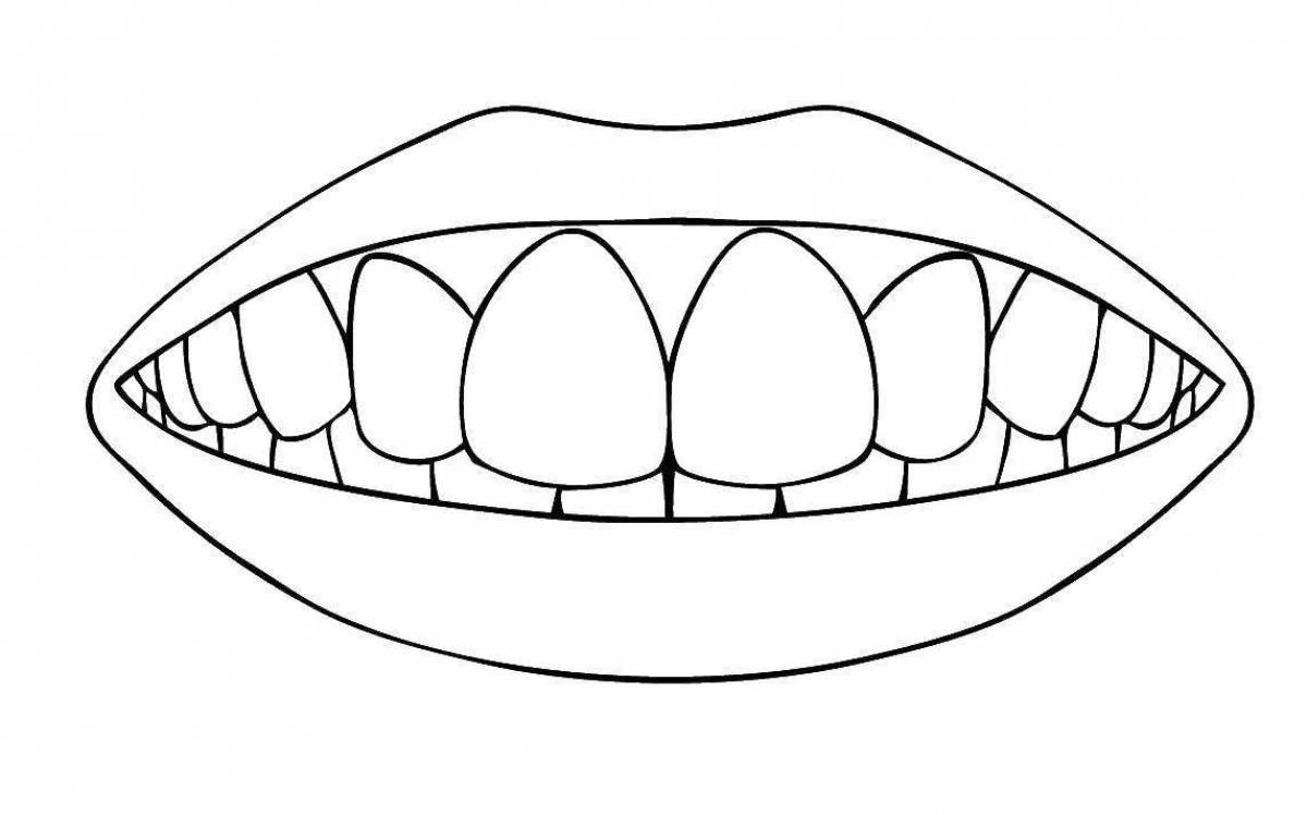 Зубы картинка для детей раскраска