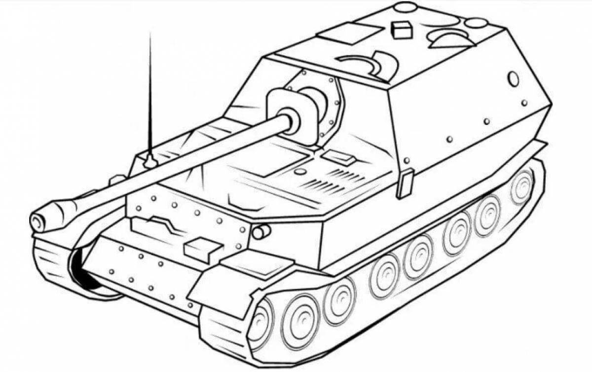 Рисунок танк раскраска для детей