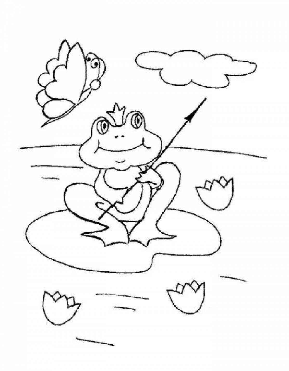 Раскраска по сказке Царевна лягушка для детей