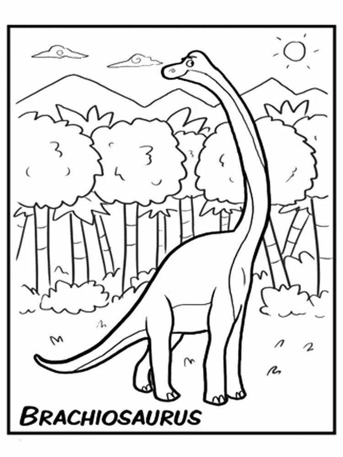 Динозавры Брахиозавр раскраска для малышей