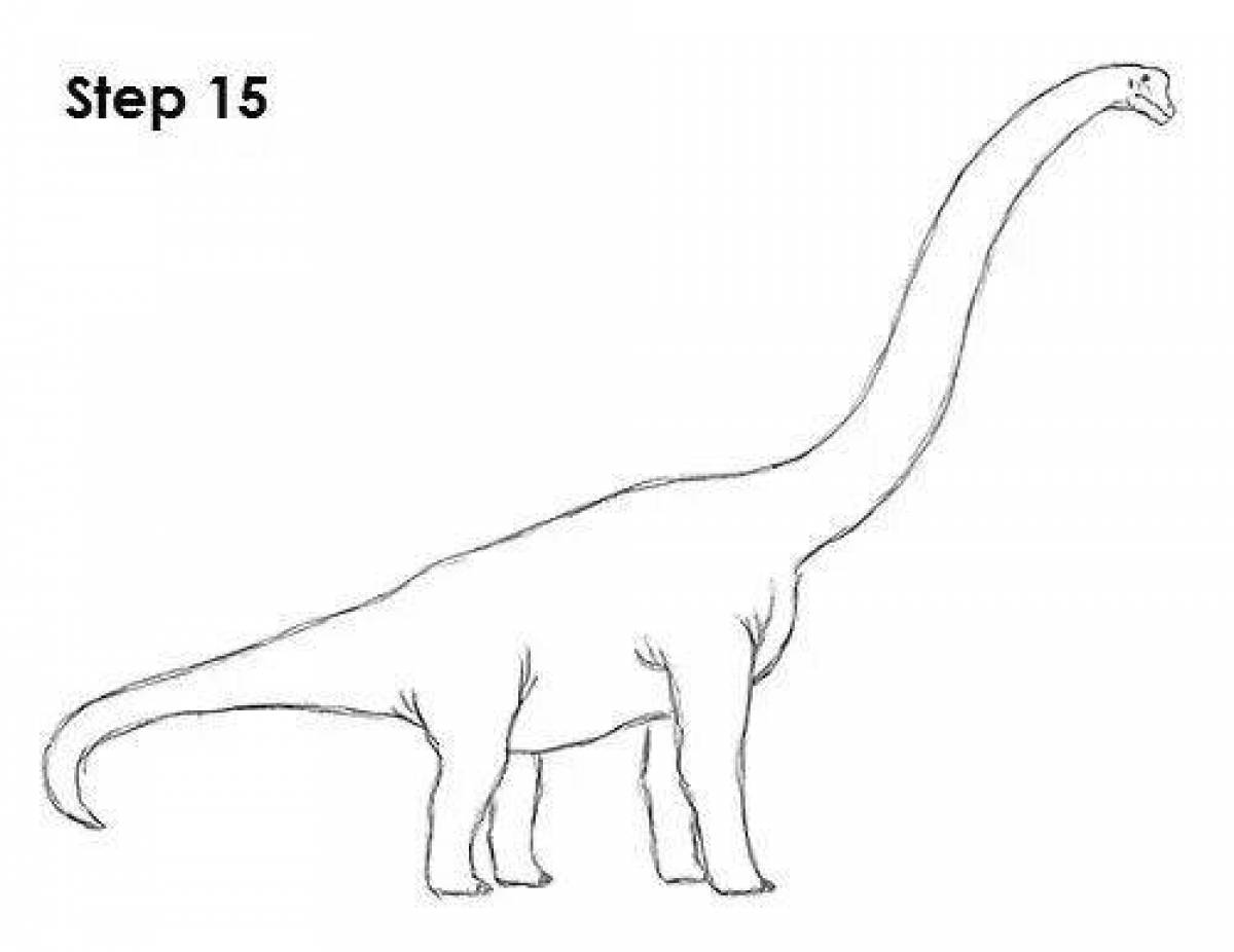 Брахиозавр нарисовать ребенку