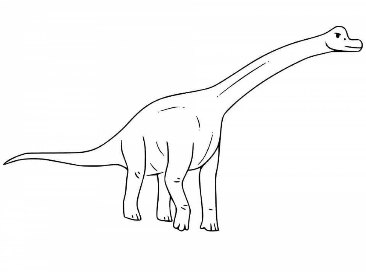 Динозавр с длинной шеей раскраска