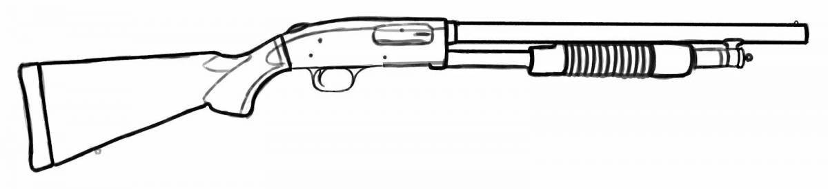 Intricate pistol coloring page