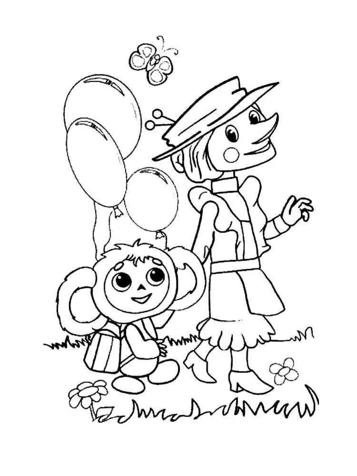 Inviting drawing of cheburashka