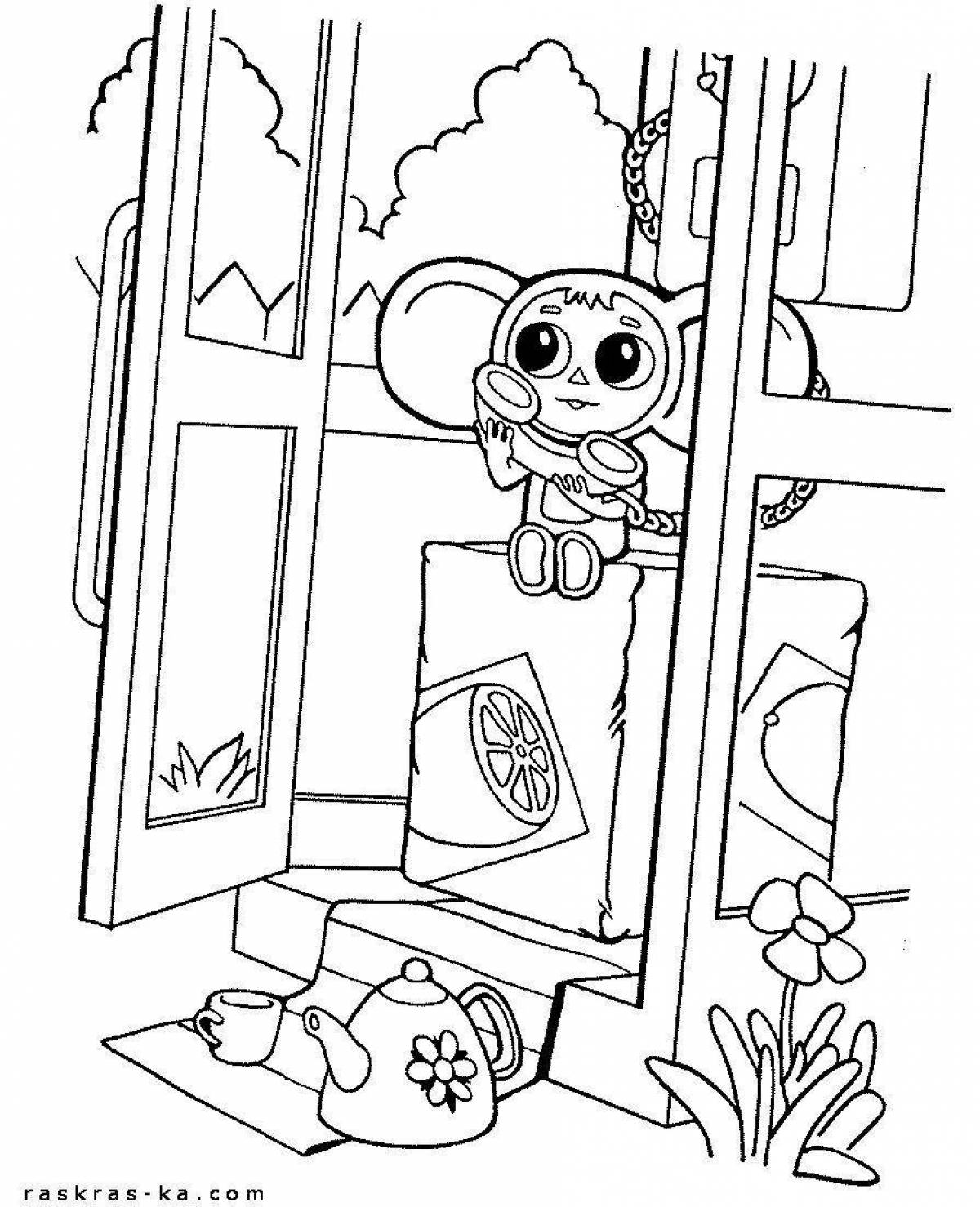 Delightful drawing of Cheburashka